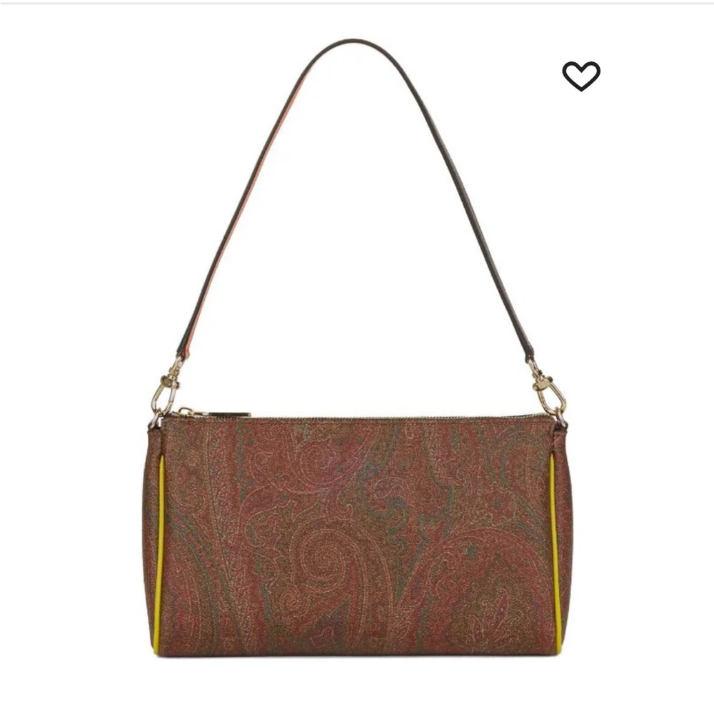 Etro mini paisley contrast trim shoulder clutch bag